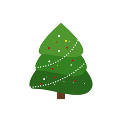 Vector set of cartoon Christmas trees