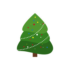 Vector set of cartoon Christmas trees