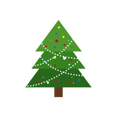 Vector set of cartoon Christmas trees