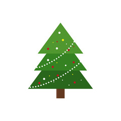 Vector set of cartoon Christmas trees