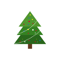 Vector set of cartoon Christmas trees