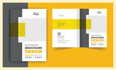 Professional company brochure cover page annual report book cover business profile design template corporate abstract elegant modern editable text and vector design layout