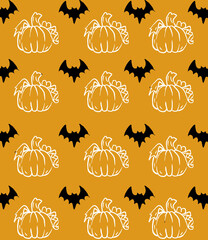 pumpkin patterns background. Halloween themed illustration patterns. illustration for october.white