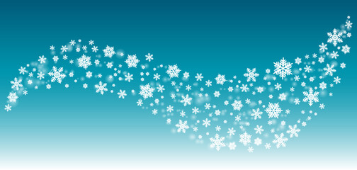 Wind snow shape. Polar snowflakes vector illustration. Blue white pattern.