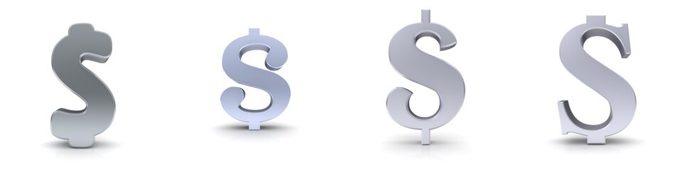 $ sign Dollar symbol silver 3d