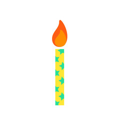 Happy birthday, birthday party, birthday candles colorful flat vector illustration and icon