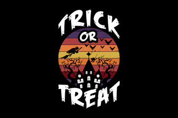 Trick or treat, Halloween t-shirt design