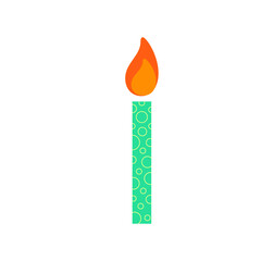 Happy birthday, birthday party, birthday candles colorful flat vector illustration and icon