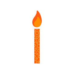 Happy birthday, birthday party, birthday candles colorful flat vector illustration and icon