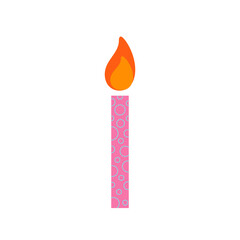 Happy birthday, birthday party, birthday candles colorful flat vector illustration and icon