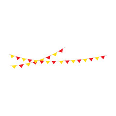 Obraz premium Happy birthday party, birthday party, colorful party flags, flat vector illustration and icons