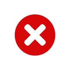 Fototapeta premium Wrong mark, disapproval, not endorsed, not up to standard, not ok