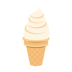 Cartoon ice cream waffle cone Including gelato and ice cream scoops, various flavors, chocolate, strawberry, vanilla, coffee topper, sundae Strawberry Sauce, Chocolate Sauce, Caramel Sauce On Waffles 