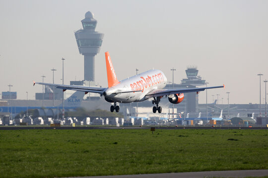 Easyjet Airbus A319 at Amsterdam Schiphol airport in the Netherlands
