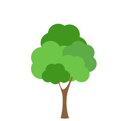 Green tree Fertile A variety of forms on the White Background.vector illustration and icon