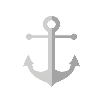 Marine anchor icon isolated on a white background. Flat design. Vector illustration