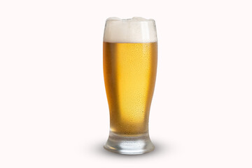 glass of beer on white