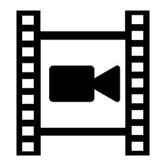 Obraz premium film strip with video camera icon illustration