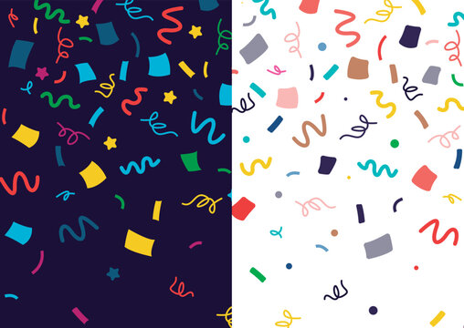 set of confetti backgrounds, colorful vector for party, happy birthday