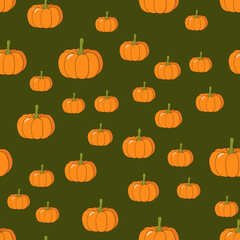 simple vector pattern with orange  pumpkin 