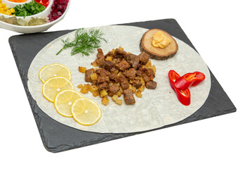 Grilled liver shish kebab on a plate stock photo
Baked, Barbecue - Meal, Barbecue Grill, Beef, Close-up