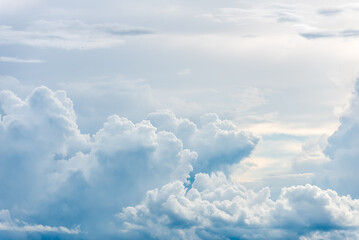 Naklejka na ściany i meble Sky and clouds in rainy season for abstract cloud background.