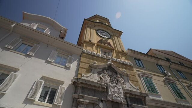 City Clock Tower on Korzo, Rijeka, Kvarner Bay