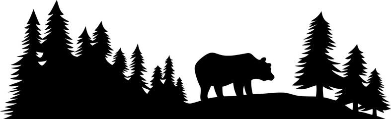 Bear and forest png illustration