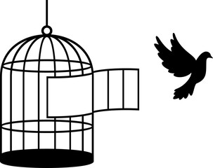 Bird cage silhouette png illustration