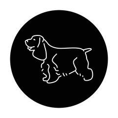 Spaniel color line icon. Dog breed.