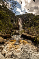 waterfall in the mountains