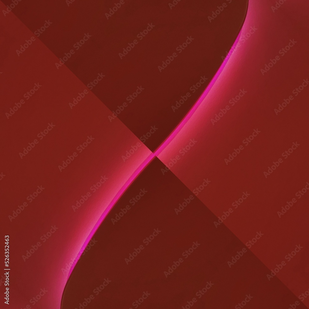 Poster creative pattern and design inspired by curved vivid neon pink shape with glowing edges