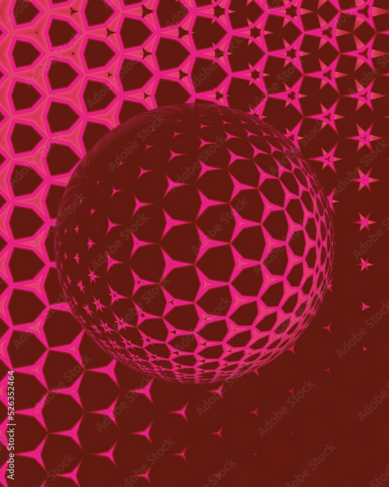 Poster creative pattern and design inspired by curved vivid neon pink shape with glowing edges