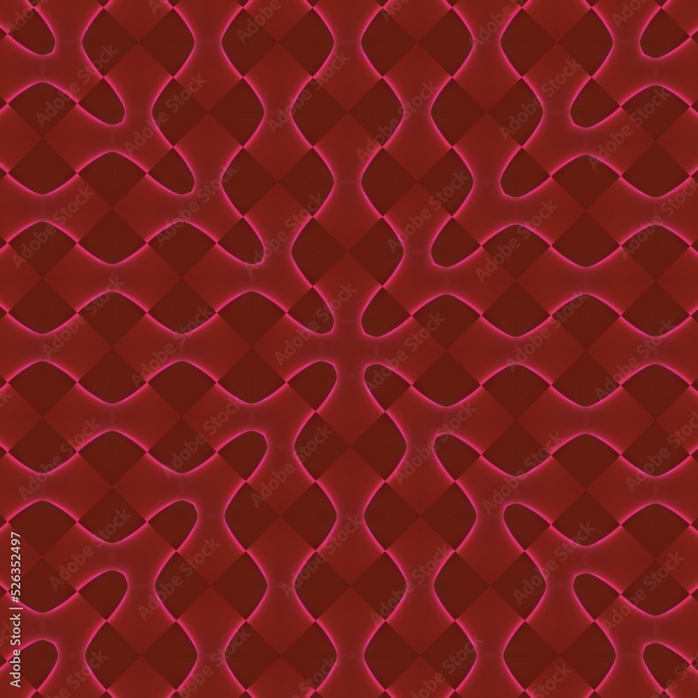 Poster creative pattern and design inspired by curved vivid neon pink shape with glowing edges