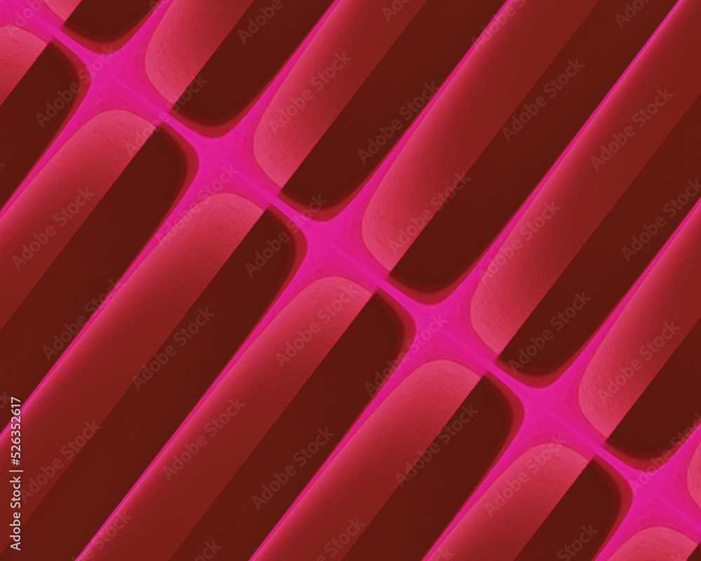 Poster creative pattern and design inspired by curved vivid neon pink shape with glowing edges