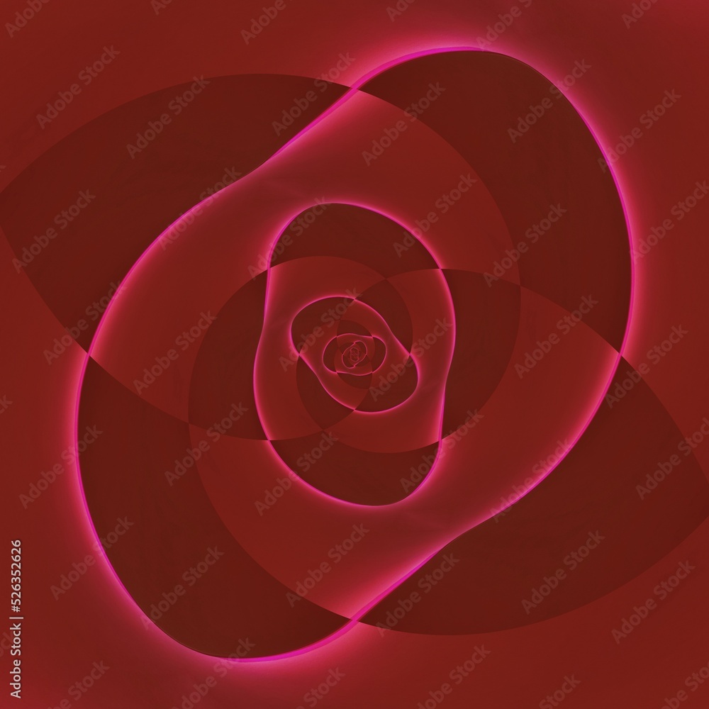 Poster creative pattern and design inspired by curved vivid neon pink shape with glowing edges