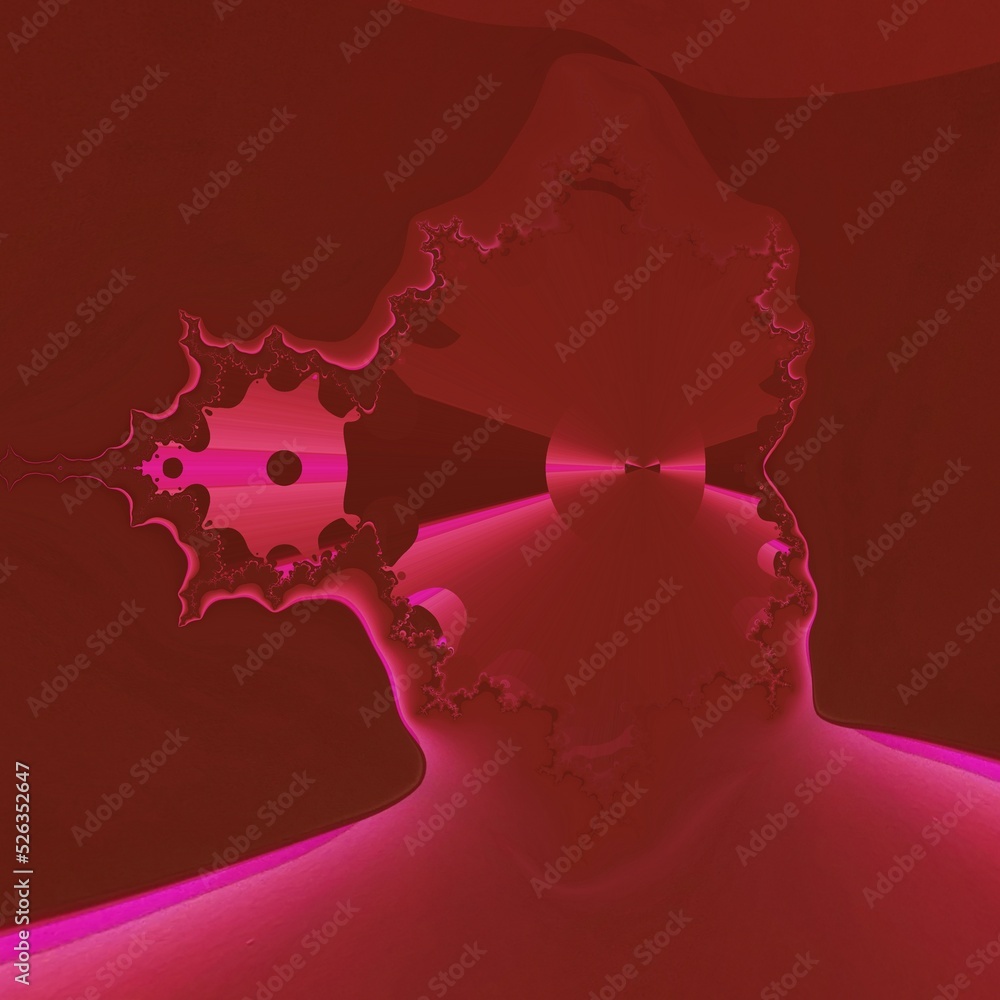 Poster creative pattern and design inspired by curved vivid neon pink shape with glowing edges