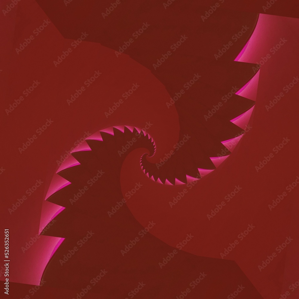 Poster creative pattern and design inspired by curved vivid neon pink shape with glowing edges