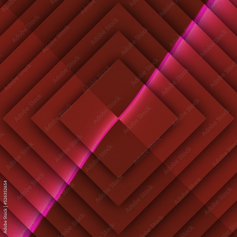 Poster creative pattern and design inspired by curved vivid neon pink shape with glowing edges