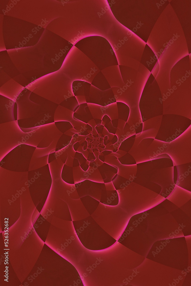 Poster creative pattern and design inspired by curved vivid neon pink shape with glowing edges
