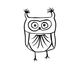 Vector graphic of Hand drawn owl isolated on white background.  Hand drawn sketch style illustration. Vector illustration eps10.
