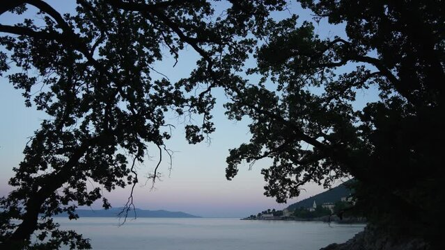 Kvarner Bay and Krk Island toward Lovran at sunset, Kvarner Bay
