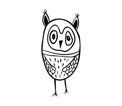 Vector graphic of Hand drawn owl isolated on white background. Owl sketch black and white hand drawn image. Hand drawn sketch style illustration. Vector illustration eps10.
