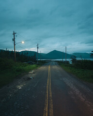 Fototapeta premium A road in Dingwall, Cape Breton, Dingwall, Nova Scotia, Canada