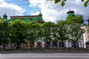 Khabarovsk, Russia, July 17, 2022: The Palace of Pioneers on the central street of Khabarovsk