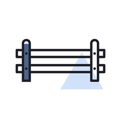 Wooden farm fence from crossed planking icon