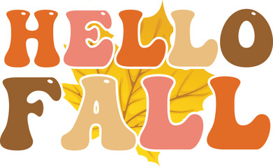 Hello fall Retro SVG Design.