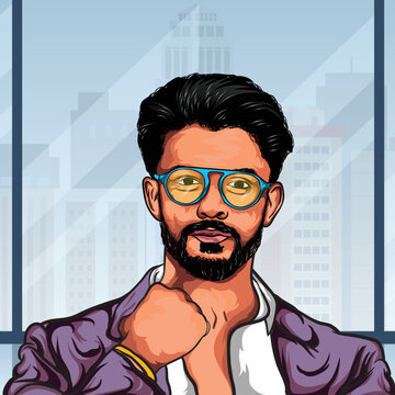 Portrait of a man... Vector Illustration