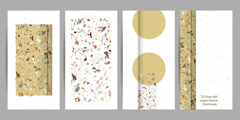 Elegant natural pastel muted pale calm tones card templates set. Collection of romantic invitations with abstraction background line color