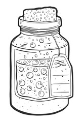 Bottle potion object isolation transparent background. Png clipart.